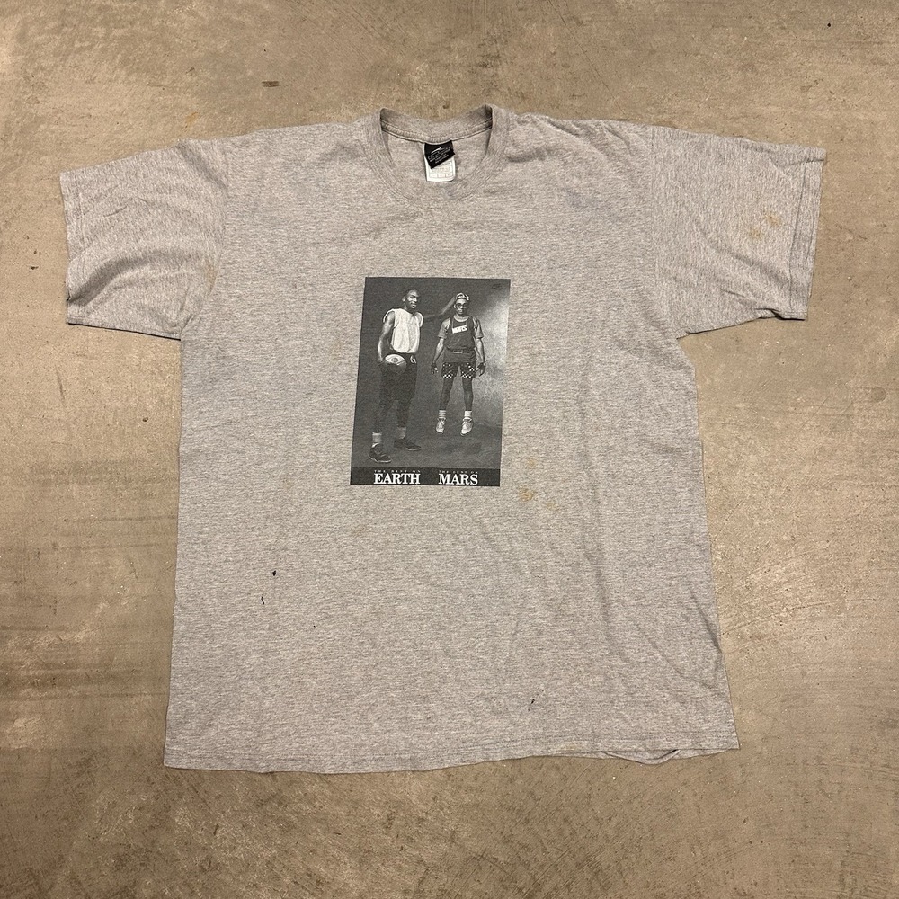 Vintage Jordan Shirt Mens Large Gray Spike Lee Mars Blackmon Short Sleeve 90s
